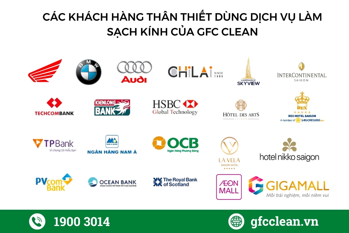 Các khách hàng thân thiết dùng dịch vụ làm sạch kính của GFC CLEAN
