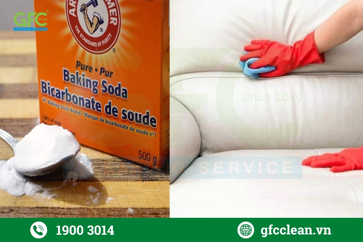 Baking soda là nguyên liệu hữu ích giúp làm sạch vết bẩn và loại bỏ mùi hôi trên ghế sofa giả da